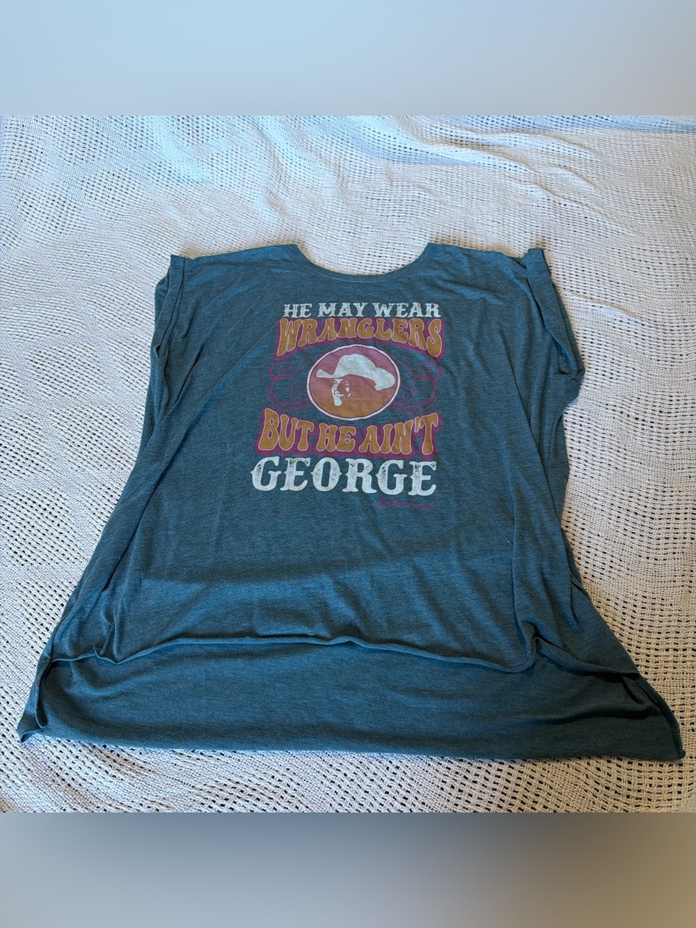 Wrangler Teal Graphic Tee with Multi-Color Retro Print